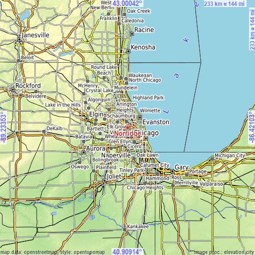 Topographic map of Norridge