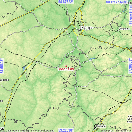 Topographic map of Sosenskiy