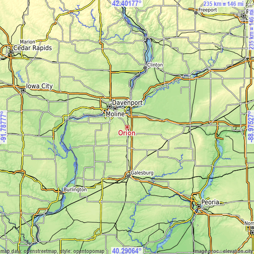 Topographic map of Orion