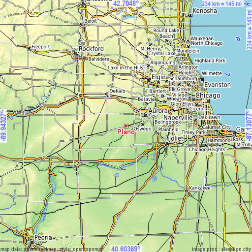 Topographic map of Plano