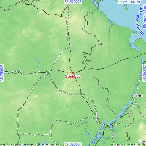 Topographic map of Sonkovo