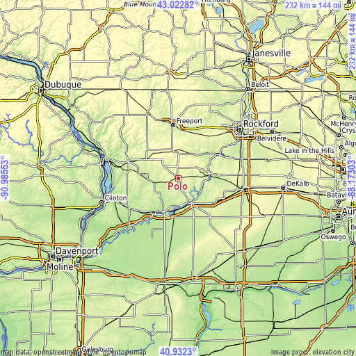 Topographic map of Polo