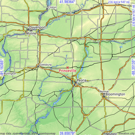 Topographic map of Princeville