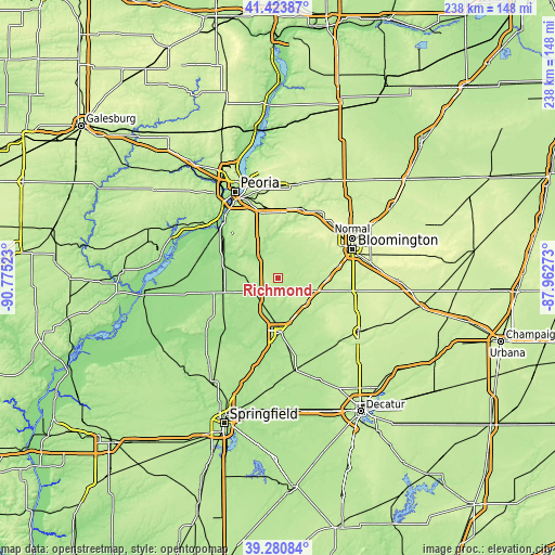 Topographic map of Richmond