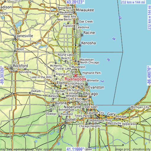 Topographic map of Riverwoods