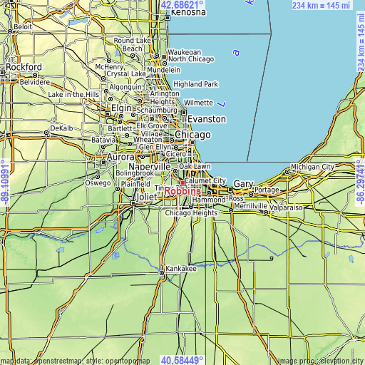 Topographic map of Robbins