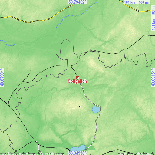 Topographic map of Soligalich