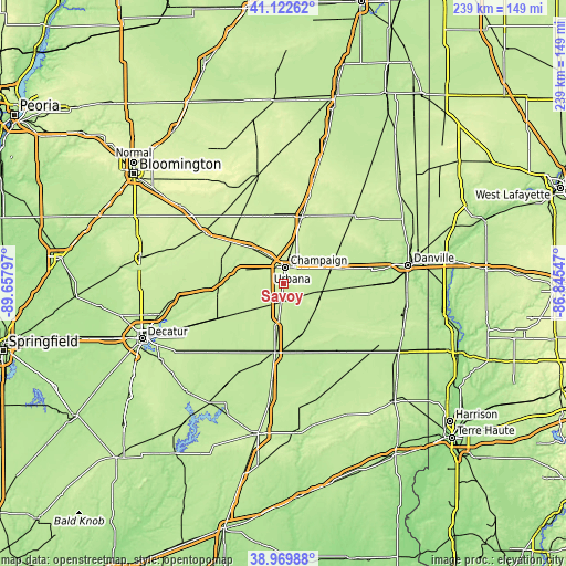 Topographic map of Savoy