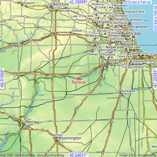 Topographic map of Seneca