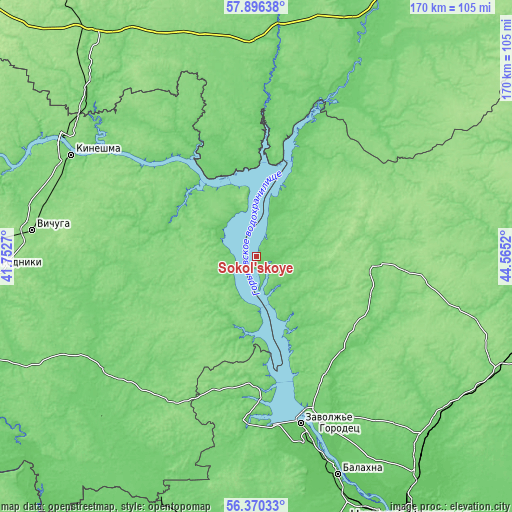 Topographic map of Sokol’skoye