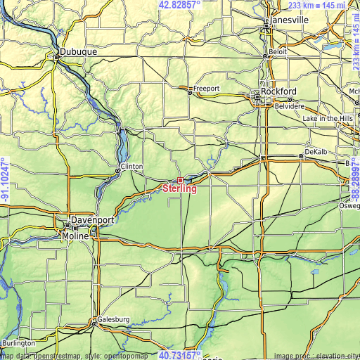 Topographic map of Sterling