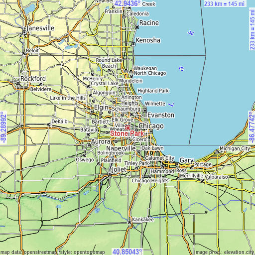 Topographic map of Stone Park