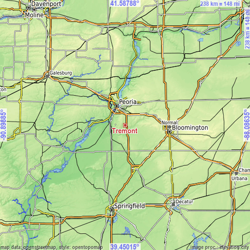 Topographic map of Tremont