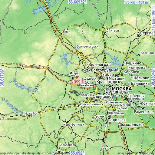 Topographic map of Snegiri