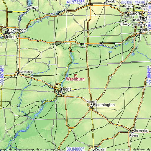 Topographic map of Washburn