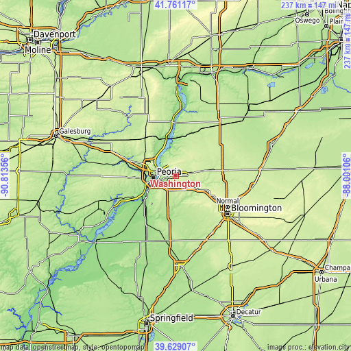 Topographic map of Washington