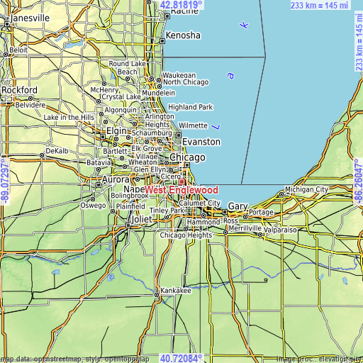 Topographic map of West Englewood