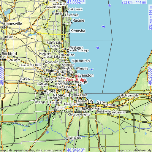 Topographic map of West Ridge