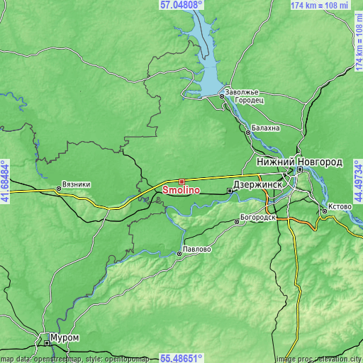 Topographic map of Smolino