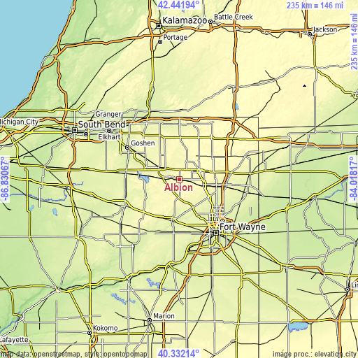 Topographic map of Albion