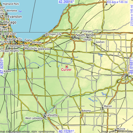 Topographic map of Culver