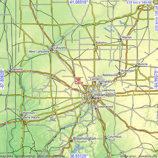 Topographic map of Dale