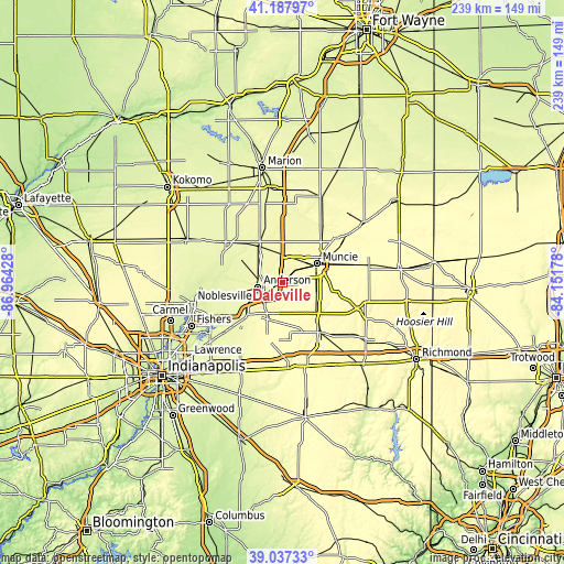 Topographic map of Daleville