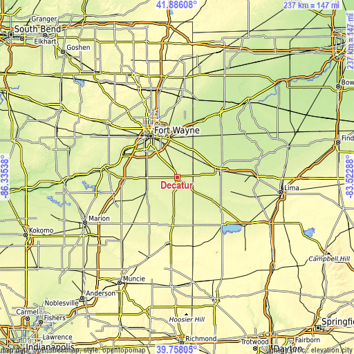 Topographic map of Decatur