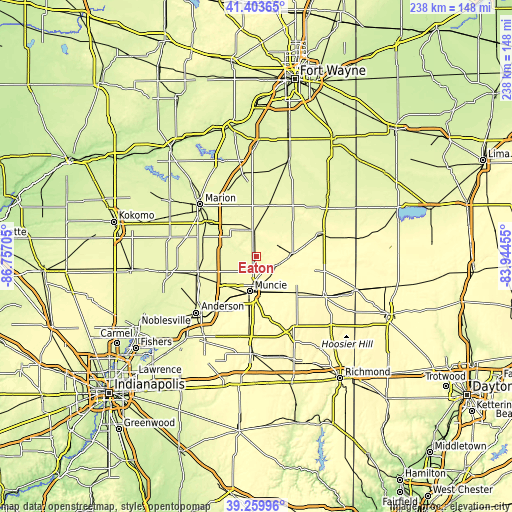 Topographic map of Eaton