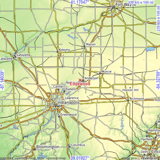 Topographic map of Edgewood