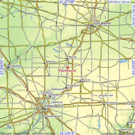 Topographic map of Fairmount