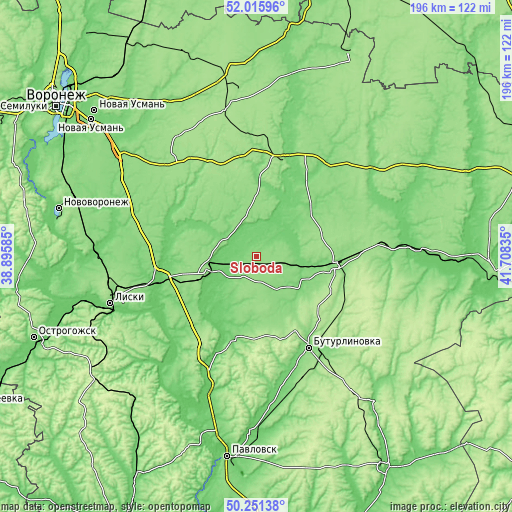 Topographic map of Sloboda