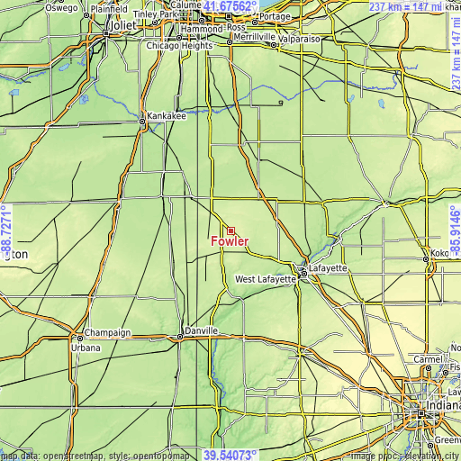 Topographic map of Fowler