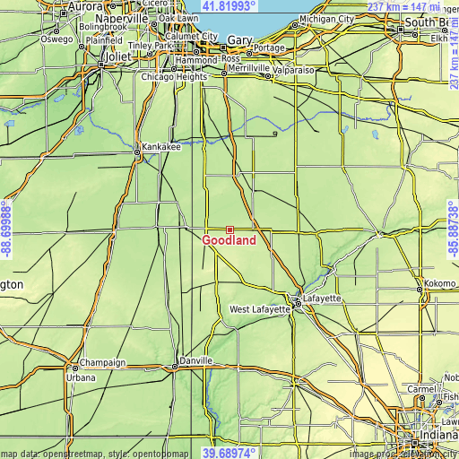 Topographic map of Goodland