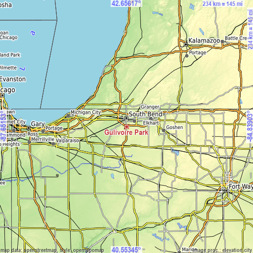 Topographic map of Gulivoire Park