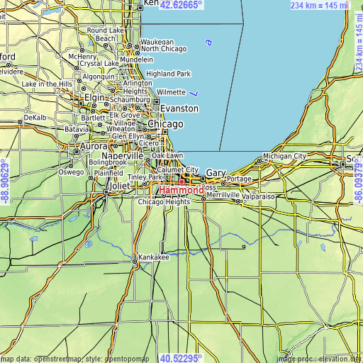 Topographic map of Hammond