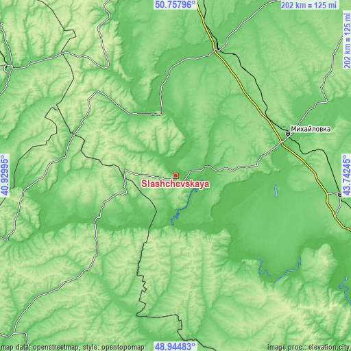 Topographic map of Slashchevskaya