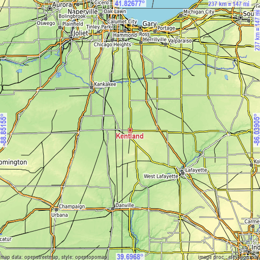 Topographic map of Kentland