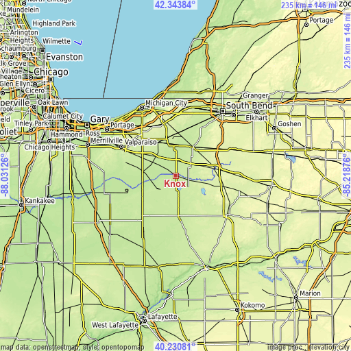 Topographic map of Knox