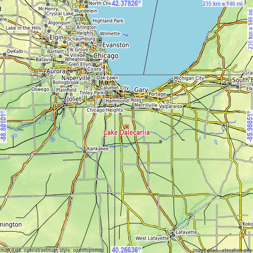 Topographic map of Lake Dalecarlia