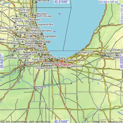 Topographic map of Lake Station