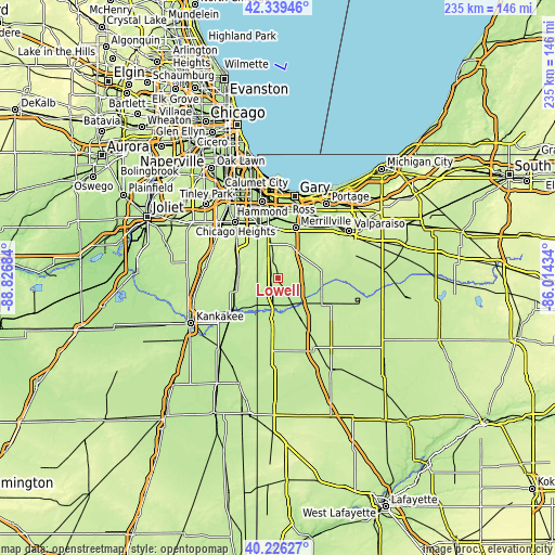 Topographic map of Lowell