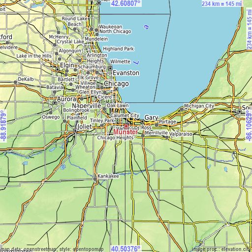 Topographic map of Munster