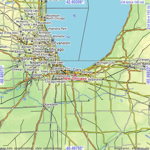 Topographic map of New Chicago