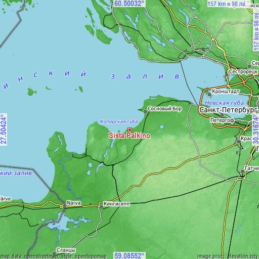 Topographic map of Sista-Palkino