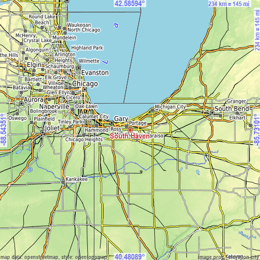 Topographic map of South Haven