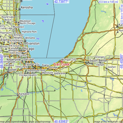 Topographic map of Trail Creek