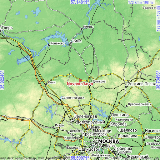 Topographic map of Novosin’kovo