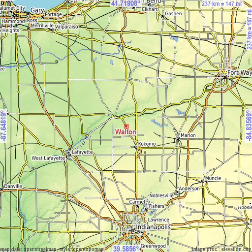 Topographic map of Walton