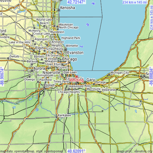 Topographic map of Whiting